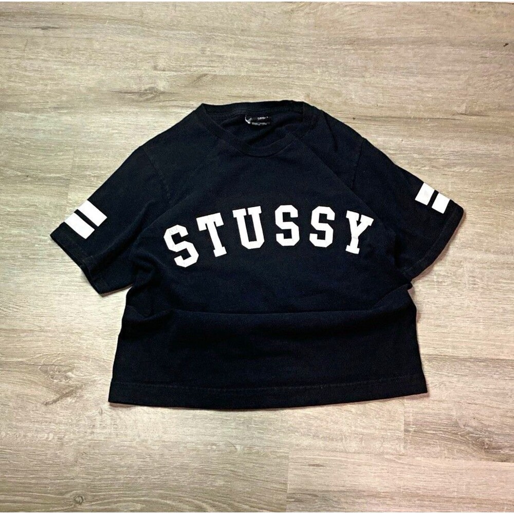 Stussy Women’s Graphic Print Crew Neck Short Sleeve T-Shirt Black/White Size S